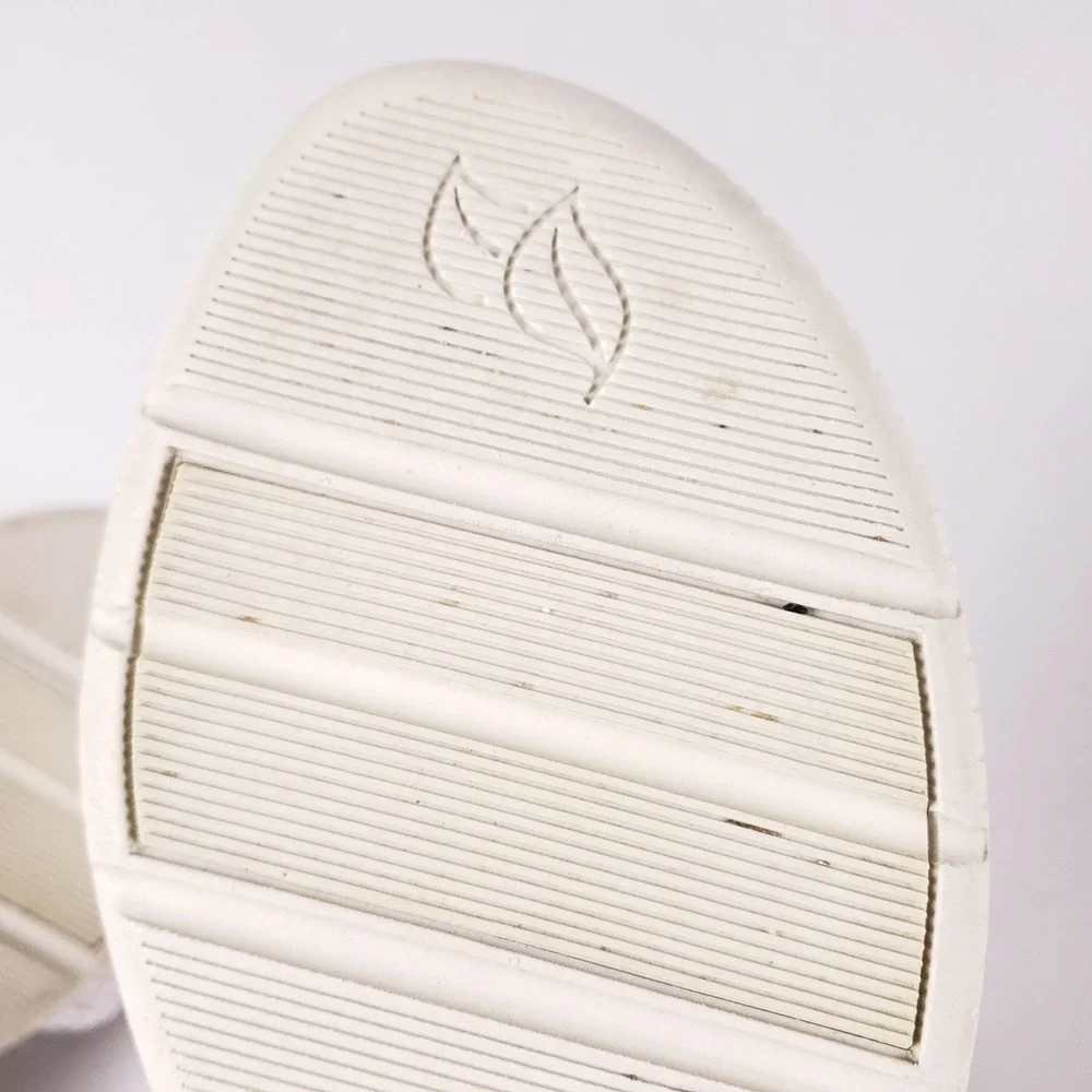 Nurture Womens 9M Multi Color Striped Leather Wedge Sandals Hook‎ Loop Strap